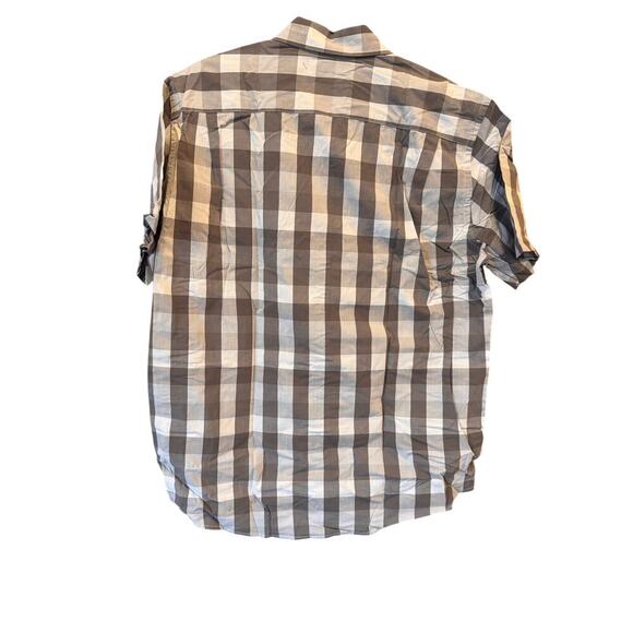 Men's Regular Fit Short Sleeve Gray Casual Poplin Shirt Size Medium - NWT - Picture 3 of 8